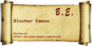 Blocher Emese névjegykártya
